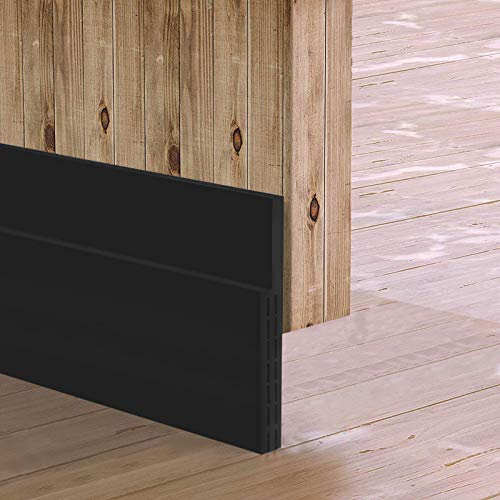 [New Upgrade] Huge Gap Door Draft Stopper,3-2/5W Widened Door Sweep for Interior and Exterior Doors - Guard Against Drafts, Dust, Noise and Unwanted Animals (3-2/5W x 39 L, Black)…