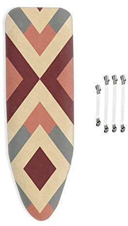 tqwspad Bügelbrettbezug (120-125) x(40-45) cm, für Dampfbügeleisen Bügelbrett Bezug, aus 100% Baumwolle, extra Soft, mit 4 Clips, Für Schnelles und Leichtes Bügeln,Bunt