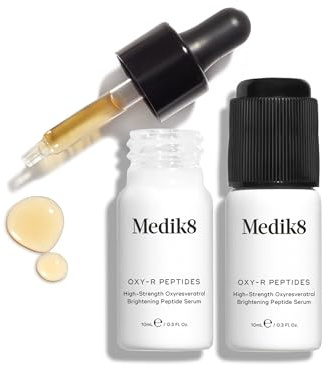 Medik8 Oxy-R Peptides - Hochwirksames aufhellendes Peptidserum mit 1% Oxyresveratrol und Hyaluronsäure - Hellt dunkle Flecken und Verfärbungen auf - 2 x 10ml