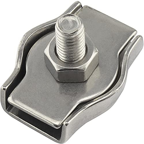 OPIOL QUALITY® Drahtseilklemmen Simplex 4 mm aus Edelstahl A4 V4A (4 Stück) Klemme Seilklemme für Drahtseil Seil Drahtseilklemme Kabelklemme Draht Klemmen