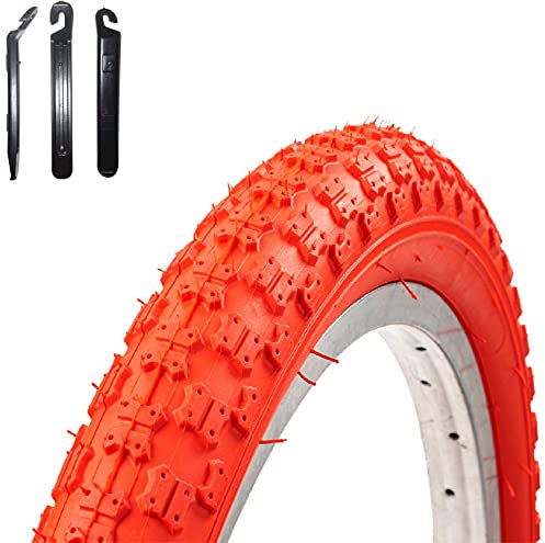 1 x Roverstone 20 Fahrradreifen Fahrradmantel rot 54-406 (20 x 2,125) inkl. 3 Reifenheber