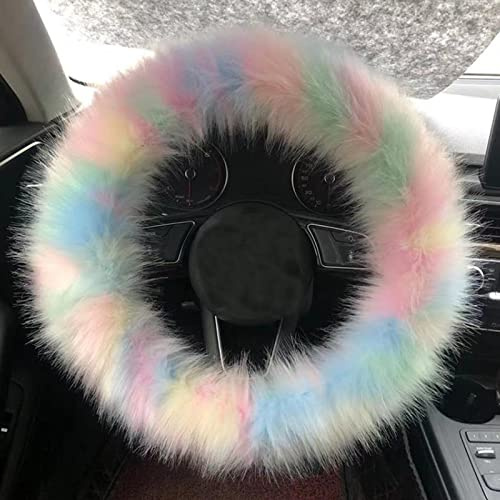 Kunstpelz-Radabdeckung Fuzzy Auto-Lenkradabdeckung Wintermode Auto LKW Van SUV Wolle Flauschige Auto-Lenkradabdeckung Warme Handbremsabdeckung Gangschaltung Abdeckung Lenkradabdeckung Autozubehör
