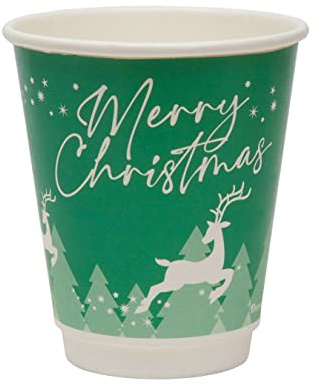 DISPOSABLE GREEN® - Paper Cups - Double Wall Coffee Cup - Unique Aqueous Lining, Plastic-Free - Certified Home & Industrial Compostable - 8 oz - Biodegradable for Hot & Cold Drinks 50 Pcs (No Lids)