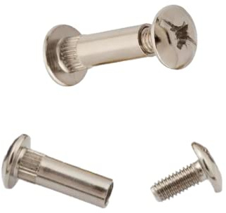 HMH Möbelverbinder Schraube Hülsenschraube M4 M6 Schrankverbinder 30-40mm 39-45mm Möbelschraube Möbelverbindungsschrauben Regale verbinden vernickelt (M6 x 30-40mm, 24 Stück)