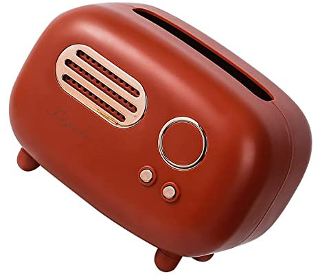 MYSUNBAR Taschentuch-Box im Retro-Radio-Design, Retro-Radio-Form, aus Eisen, Taschentuch-Spender, niedliche Servietten-Box, Heimdekorationen für Zuhause, Büro, kreatives