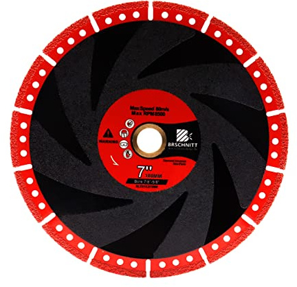Metal Cutting Diamond Blade 7- BRSCHNITT 180mm All-Purpose Diamond Saw Blade for Rebar Sheet Metal Angle Iron Stainless Steel Concrete.
