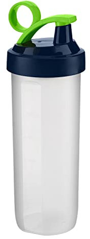 Protein Shaker Bottle, 740ml BPA Free Large Sports Water Bottles, No Blending Ball, Leak-Proof Screw-On Lid & Drinking Flip Cap, Durable Drink Bottle for Fitness Gym Camping Outdoor (Green Ring Clip)