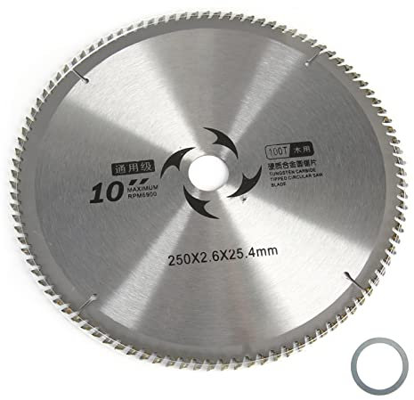Haloppe Sägeblatt mit 100T/120T, 10 Zoll 250 mm Kreissägeblatt zum Schneiden, doppelseitiges Schneidblatt für Zimmerei, Hartmetalllegierung, Universal-Sägeblatt für Holzbearbeitung, 100#