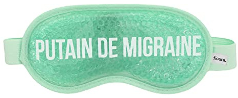 FISURA - Masque pour les yeux en gel froid P*tain de Migraine. Masque gel pour les yeux gonflés et les cernes. Masque oculaire rafraîchissant avec message. 18,5 cm x 9 cm