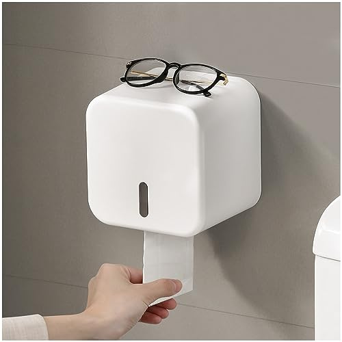 Colist Toilettenpapierhalter zur Wandmontage, selbstklebend, ohne Bohren, wasserdicht/staubdicht/katzenfest, Papierrollenspender für Badezimmer/WC (Large)