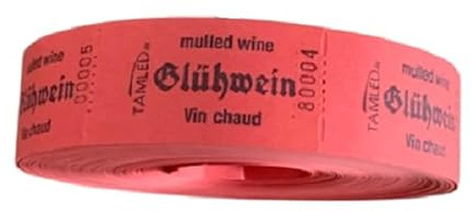 TAMLED Bonrolle GLÜHWEIN 1000 Abrisse perforiert fortlaufend nummeriert