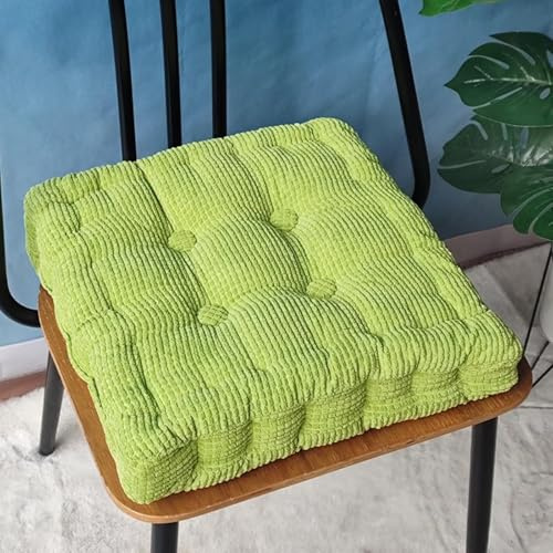 Bettschlange Sitzkissen Outdoor, 2er Set Stuhlkissen 45x45cm, Dicke Bodenkissen, Sitzpolster Outdoor für Bank und Gartenstuhl(Quadrat,Grün,45 x 45 cm)