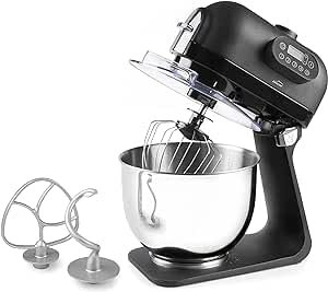 Suinga Amasadora Batidora y Picadora de Carne Acero Inoxidable 1000W | Procesador de Alimentos Multifunción Profesional 5 Litros 5 Velocidades