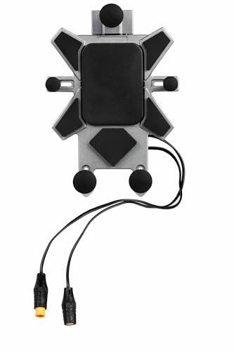 PASPRT Motorcycle Mobile Phone Holder Motorrad-Lenker-Handyhalter, Motorrad-Handyhalterung aus Aluminiumlegierung, mit Qi 15 W kabellosem Ladegerät und Vibrationsdämpfer Mobile Phone Holder Bicycle
