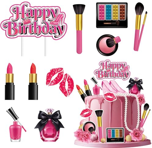 Vezerd Decorazione per torte di compleanno, 11 pezzi, cosmetici, tema Happy Birthday, muffin, torta