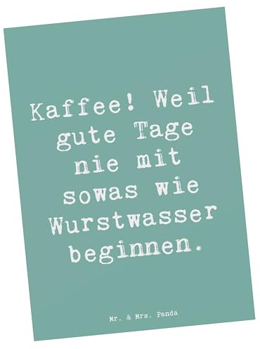 Mr. & Mrs. Panda Postkarte Spruch Freude am Kaffee - Geschenk, Alltagsfreuden, Ansichtskarte, Gefühl, Zitat, schenken, Humor, Postkarten, Lächeln, Ansichtskarten, Motivation, Grußkarte, bildkarte