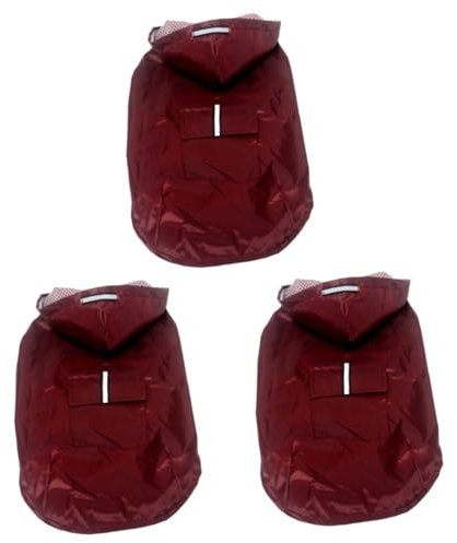 BESPORTBLE 3stücke Reflective Hooded Dog Raincoat Für Große Hunde wasserdichte Atmungsaktive Regenjacke Mit Verstellbarem Design Rot Schützt Vor Nässe Und Sorgt Für An Regnerischen