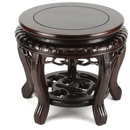 Supporto per bonsai Rotondo piccolo sgabello basso in pietra vaso di giada bonsai acquario fondo Home Office intagliato ornamenti for fioriere Vassoio per piante(Xs)