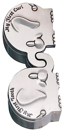 BESTonZON 1 Paar Sammelbox Milchzähne Andenken Dose Neugeborene Zahnboxen Kästen Für Babyzähne Neugeborenes Zahn- Und Lockenhalter Silberner Sammelboxen Metall Silver