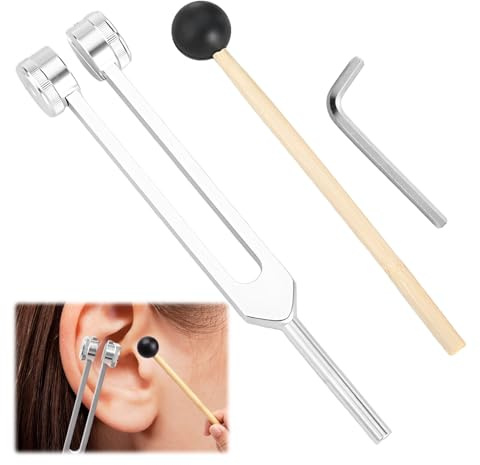 Stimmgabel, 128 Hz, medizinische Aluminiumlegierung, Stimmgabel für Heilung, Stimmgabel mit Silikonhammer, Stimmgabel 128 Hz für DNA-Reparatur, Heilung, Klangtherapie, Stimmgabeln medizinisch
