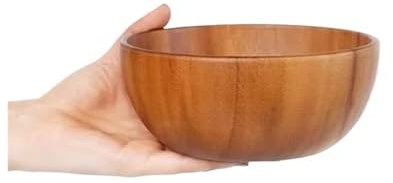 Ensaladera Cuenco de madera for mezclar ensalada casera, cuenco de madera for amasar, cuenco con cabeza de madera maciza, vajilla de madera de gran tamaño y lavabo Para la cocina Ensaladas Postre Meri