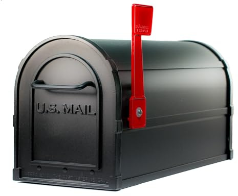Aluminum Mailboxes for Outside. Double Door with Magnetic Latches. Our Mailboxes are All Powder-Coated for Extra Durability, Four Colors to Choose from. Made in The USA (Black)