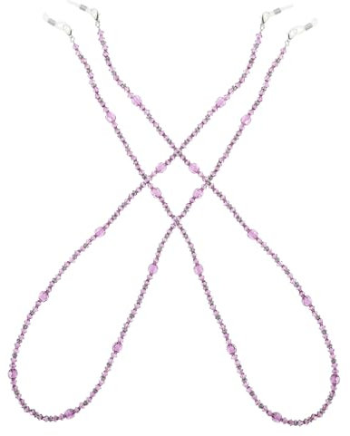 OATIPHO Handgefertigte Perlen Brillenkette 2 Stück Rutschfest Und Stoßfest Violett Brillenhalter Für Damen Geeignet Für Alltag Und Sport