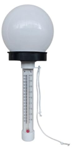Sctecoau Thermomètre de Piscine Thermomètre de Piscine Flottant avec Lumière LED à Énergie Solaire pour Piscine, Étang, Spa, Bain à Remous, Bain Thérapeutique