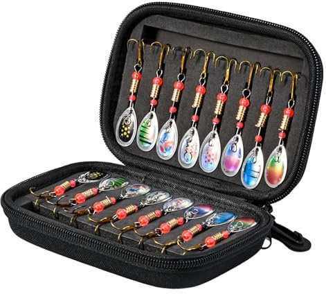 Esche da a cucchiaino - 16 pezzi Esche rotanti, da al black bass | Esca rotante per trota per kit da, set di attrezzi da per pesci d'acqua salata, esca a manovella per la