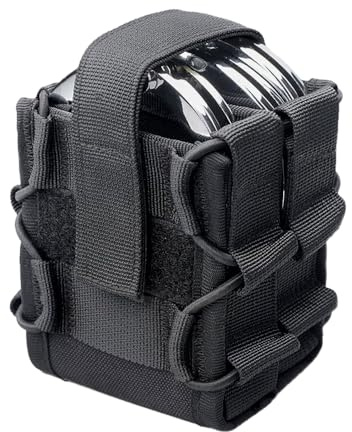 Doppelte Handschellentasche, Handschellenholster für Dienstgürtel, Molle-Handschellenetui für starre Handschellen mit ASP-/Scharnier-/Ketten-/Klapphandschellen (ohne Handschellen)