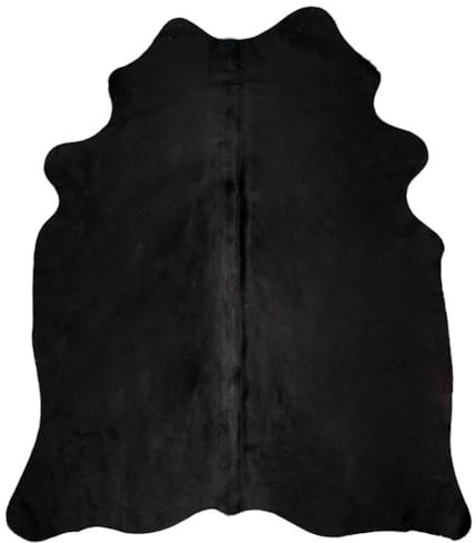 Eleganz Tappeto in vera pelle bovina nera 180 x 220 cm - Tappeto da soggiorno di lusso, durevole e facile da pulire, perfetto per le strutture moderne