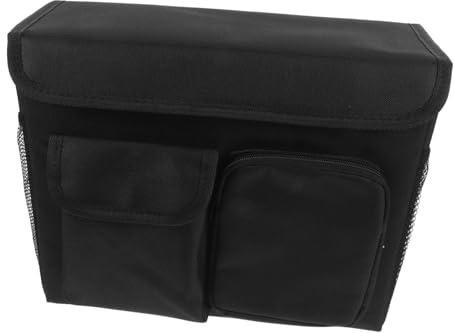 Rollatortasche aus Oxfordstoff für Rollator und Rollstuhl, Schwarz | Große Aufbewahrungskapazität, Einfache Befestigung, Seitentasche mit Platz für Zubehör und Alltag