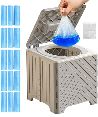 Tragbare Campingtoilette Faltbarer Fäkalientank | Reisetoilette mit 70 kg Belastbarkeit und PVC-Pad für Wohnmobil, Auto, Krankenhaus, Roadtrip, Wandern, Outdoor-Events, alle