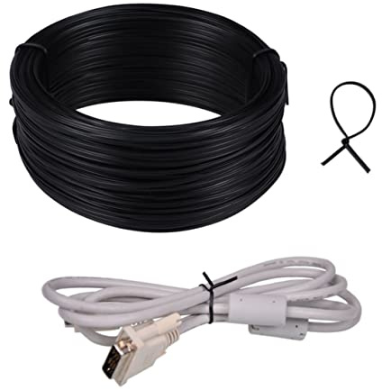UPKOCH Alambre De Hierro para Jardinería y Atar Negro Plano 55 Metros Recubierto De PVC Flexible Resistente Uso Jardín y Bricolaje