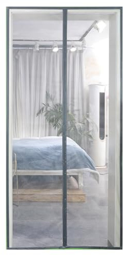 Magnetische Fliegengittertür für Schiebetüren und französische Türen, magischer Netzverschluss mit Magneten, 140 x 220 cm, ideal für Terrasse und Vorder- und Hintertür, hält Insekten fern