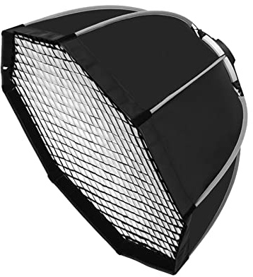 Triopo 55cm 65cm 90cm 120cm Photo Portabe Octagon Umbrella Softbox + Griglia a nido d'ape Outdoor Soft Box for Flash Per la fotografia in studio(120cm Softbox)