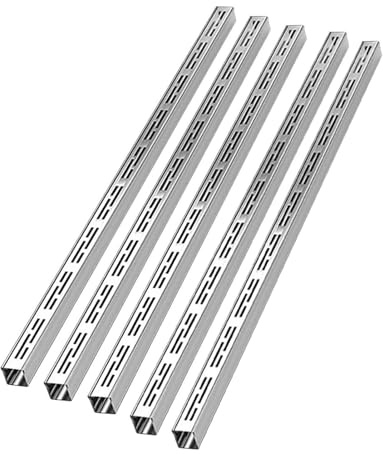 5-Pack Metal Grate Drainage Channel Kit Stainless Steel Water Drainage for Concrete Ideal for Patio Pools Rainwater Management (39.4x3.9x1.2in)