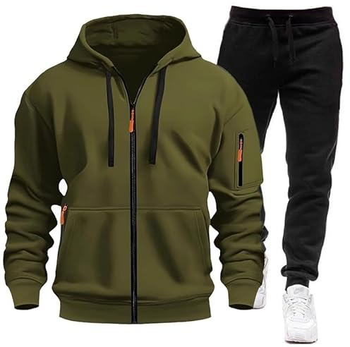 Tuta Uomo Completa Leggero Cotone Felpa Con Cappuccio E Zip E Pantaloni Completo Set Tracksuit Suit Casual Sportivo Tute Da Lavoro Taglie Forti Firmate Tuta Ginnastica Casa Running Outwear