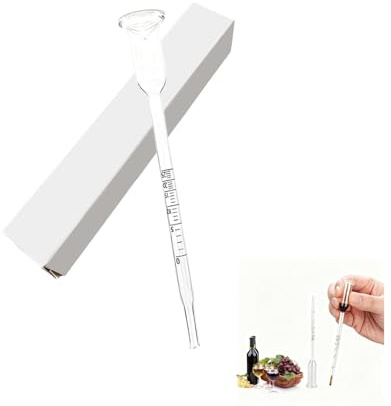 Medidor De Alcohol 0-25 % - Hidrómetro De Alcohol Destilado, Densímetro Profesional Para Medir El Contenido De Alcohol En Vinos, Cervezas Y Bebidas Alcohólicas, Herramienta Esencial Para Homebrewing