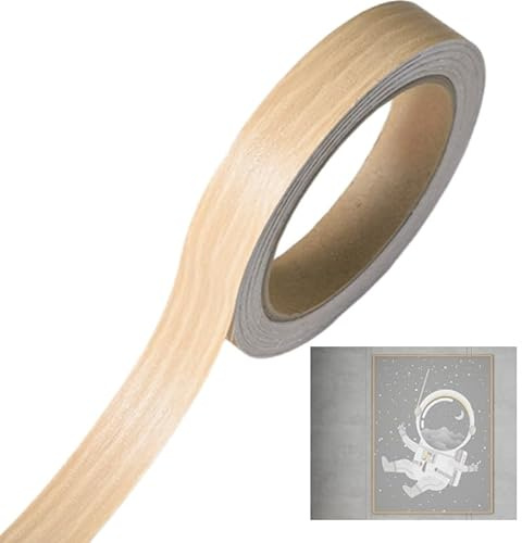 Cinta de madera de nogal de 18 mm x 10 m, sin planchado, autoadhesiva, para muebles y paneles de MDF, tira de bordes de encimera con sujeción segura, ribete de chapa de madera para estantes y armarios