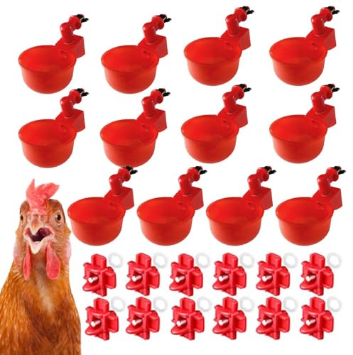 Automatiska kycklingvattenvattenmatningskoppar – 5 st Poultry Water Feeder Kit, Ducks, Turkeys, bunnies, Farmyard Drinking System Coop, Cage, Pen, Backyard Care, Enkel installation | Praktisk