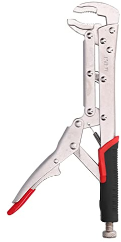 Pince-étau étendue | Mâchoire incurvée à 80 degrés pour espaces étroits/travail du bois/bricolage | Grande ouverture de 3 cm, longueur totale de 27 cm | Poignée de revêtement de