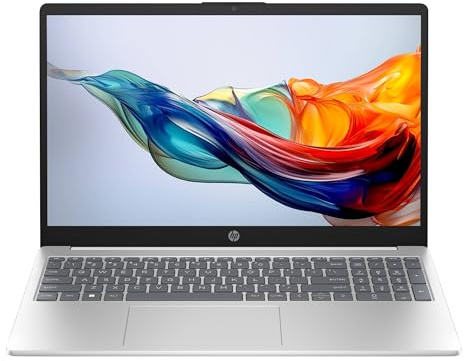 HP Laptop 15-fc0022sl, PC Portatile 15, Display FHD, Notebook, (AMD Ryzen 7 7730U, RAM 16GB, SSD 512GB, Windows 11), Computer Portatile, Uso quotidiano, Tastiera Italiana, QWERTY, Argento