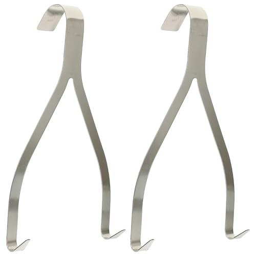 Mipcase Ganchos Dobles Plateadas de Acero Inoxidable para Colgar Carne y Tocino, Resistentes y Versátiles Paquete de 2 Piezas Ideales para Cocina y Barbacoa
