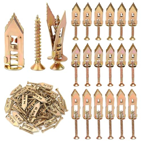 150Pcs Drywall Self Drilling Anchor with Screws Kit, 3 Sizes Heavy Duty Expansion Plasterboard Fixings No Pre-Drill Metal Wall Anchors for Hanging Shelves Picture Cabinet