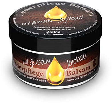 Putzen wie die Profis Lederpflege-Balsam mit Jojobaöl - Lederreinigung - Natürliche Pflege für glattes Leder - Imprägnierung für alle Glattleder-Arten - Wasserabweisend und tierversuchsfrei