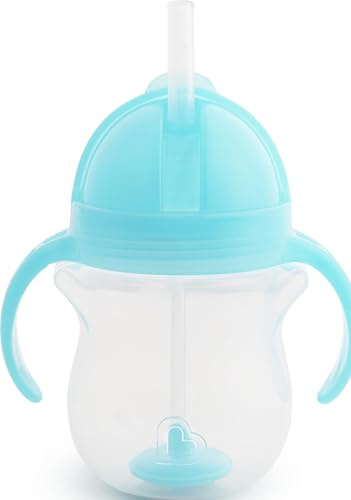 Munchkin Any Angle Click Lock Weighted Straw Trainer Cup, Blue, 7 Oz