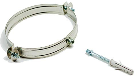 COLLARE FASCETTA MURALE Diam 300 mm ACCIAIO INOX FISSAGGIO A MURO TUBI CANNE FUMARIE