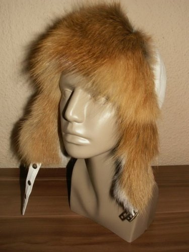 Natur-Fell-Shop ECHTE PELZMÜTZE FELLMÜTZE Pelz Nappaleder ROTFUCHS NEU