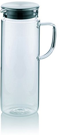 kela Brocca in vetro da 1,6 L con coperchio in acciaio inossidabile PITCHER, brocca per acqua, caraffa per acqua con coperchio per bevande fredde e calde